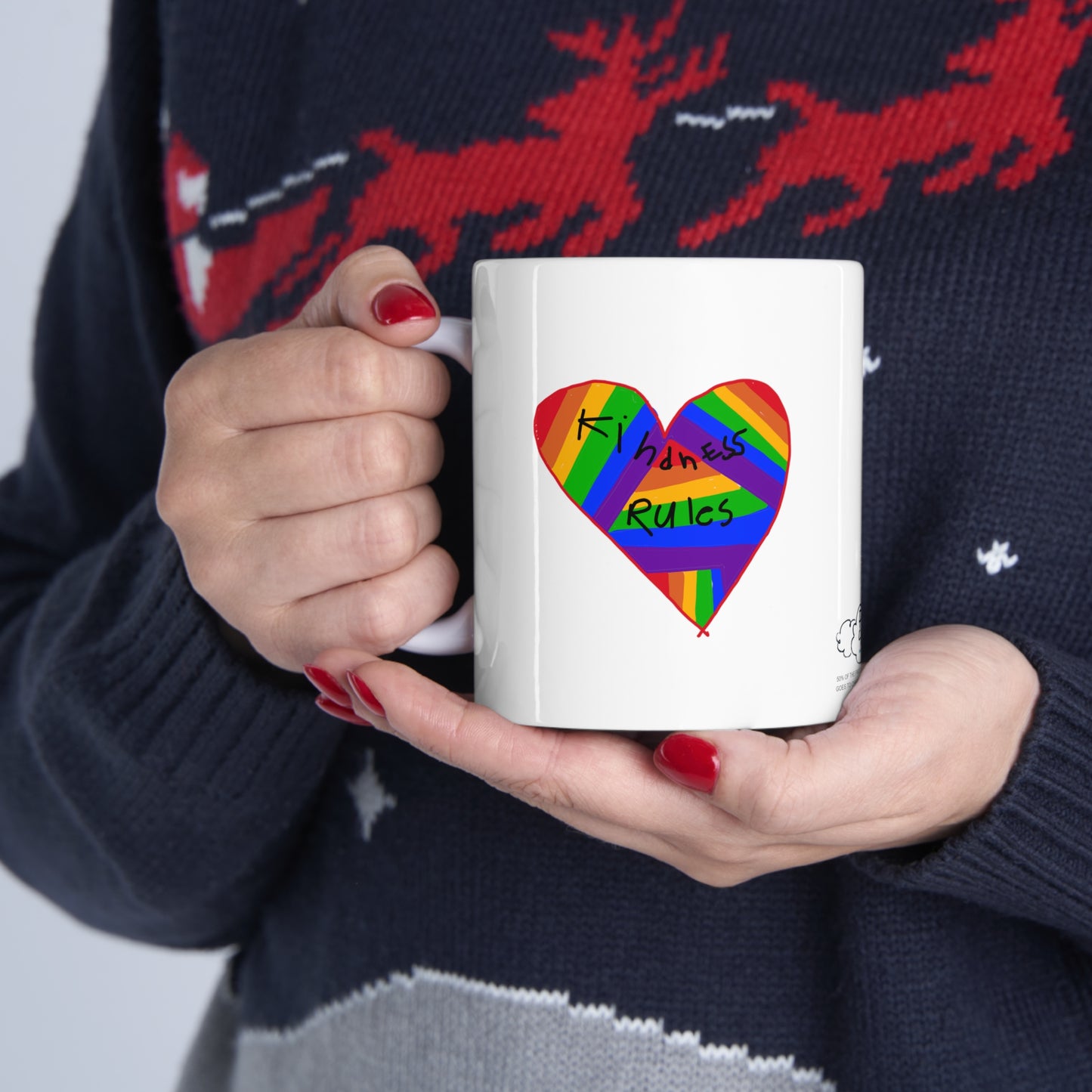 Kindness Rules Coffee Mug - Ruby's Rainbow
