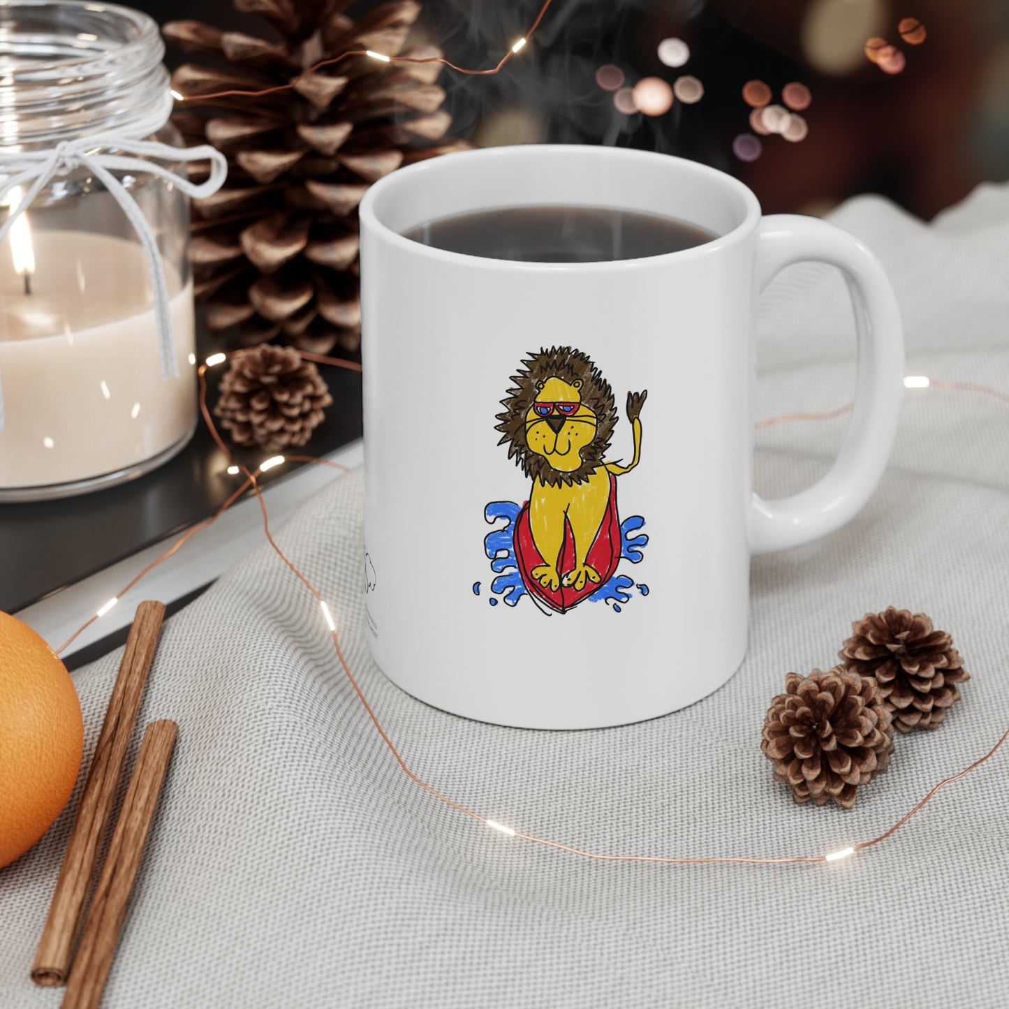 Surf Lion Ceramic Mug 11oz