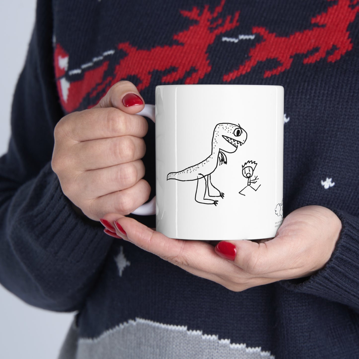 Dino Chase Ceramic Mug 11oz
