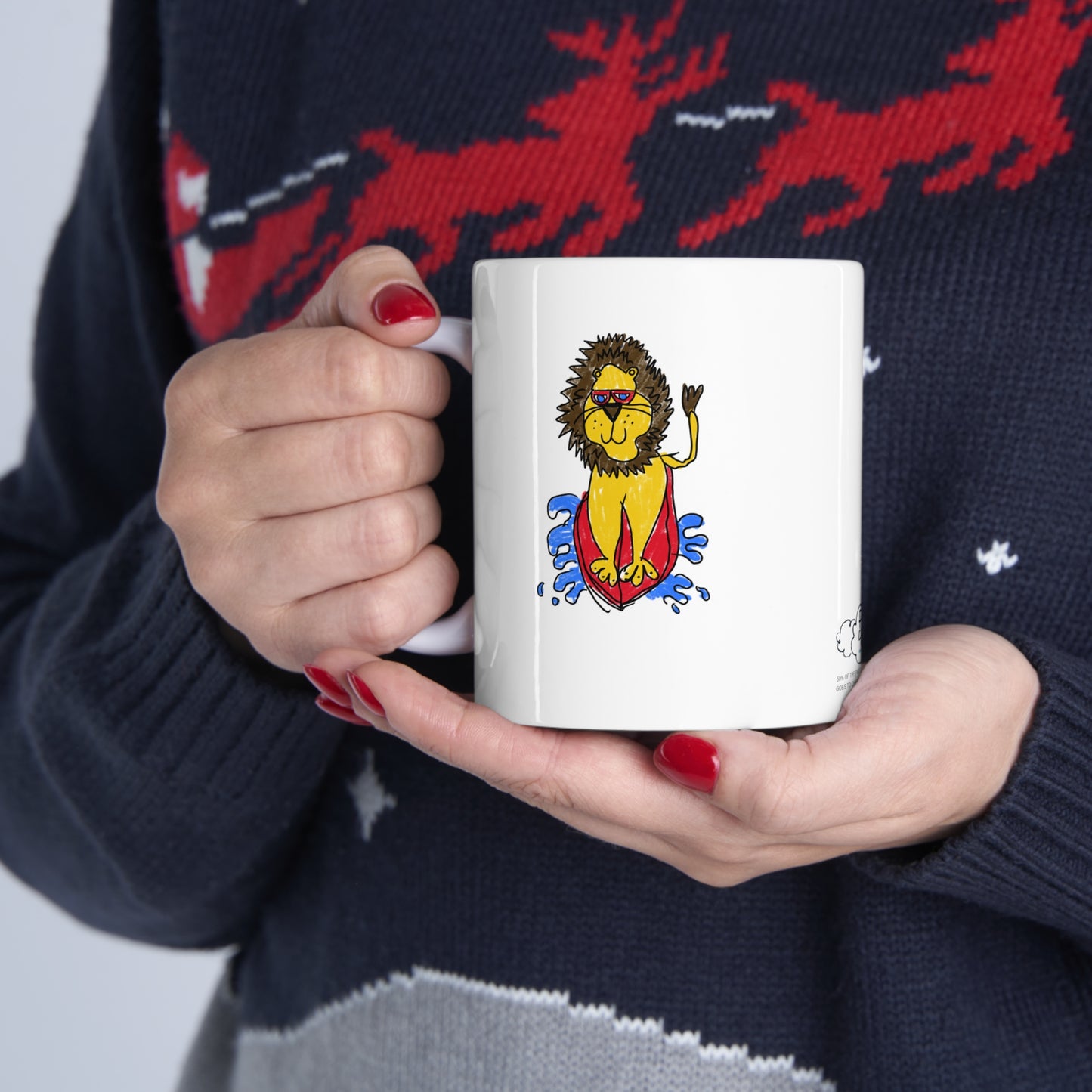 Surf Lion Ceramic Mug 11oz