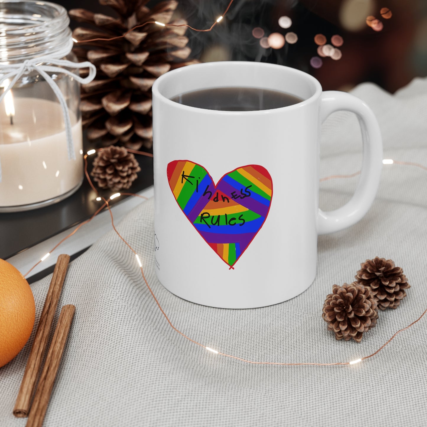 Kindness Rules Coffee Mug - Ruby's Rainbow