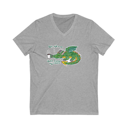 Coffee Dragon Adult V-Neck Tee
