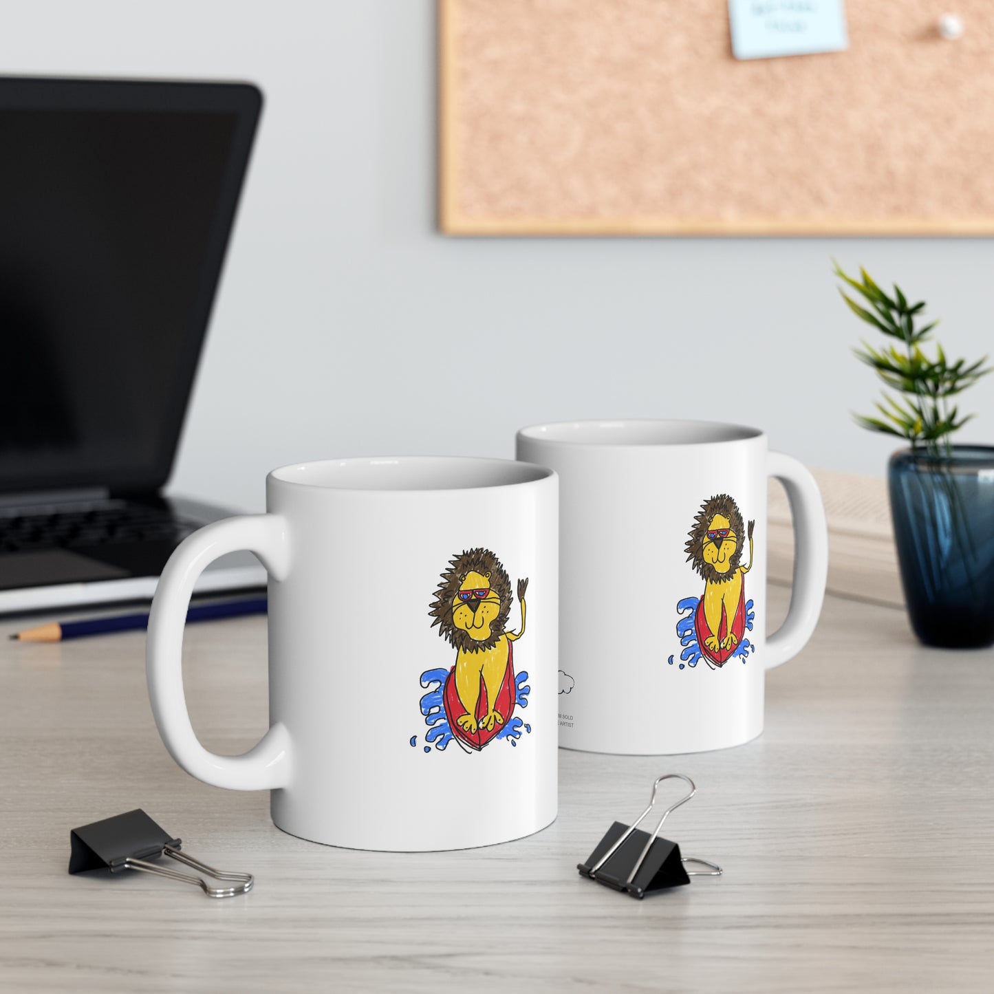 Surf Lion Ceramic Mug 11oz