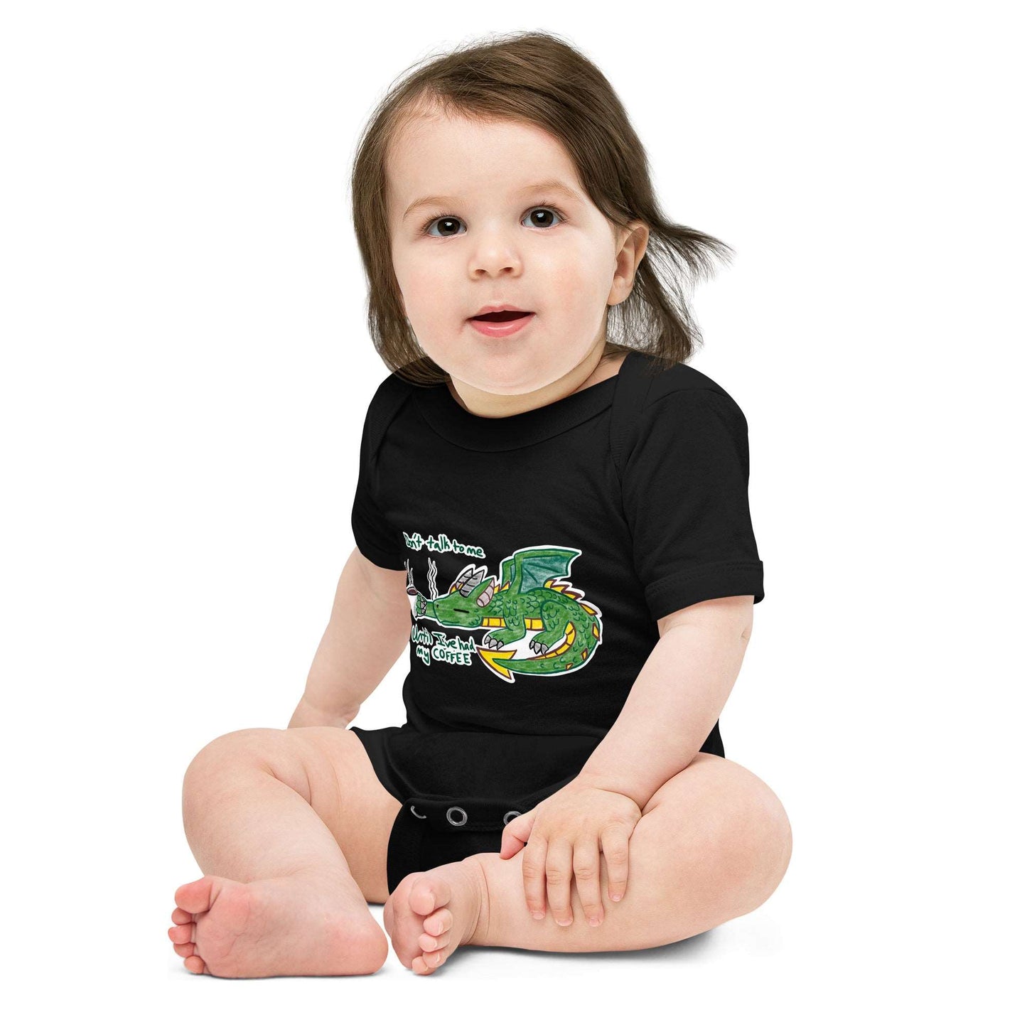 Coffee Dragon Baby short sleeve one piece