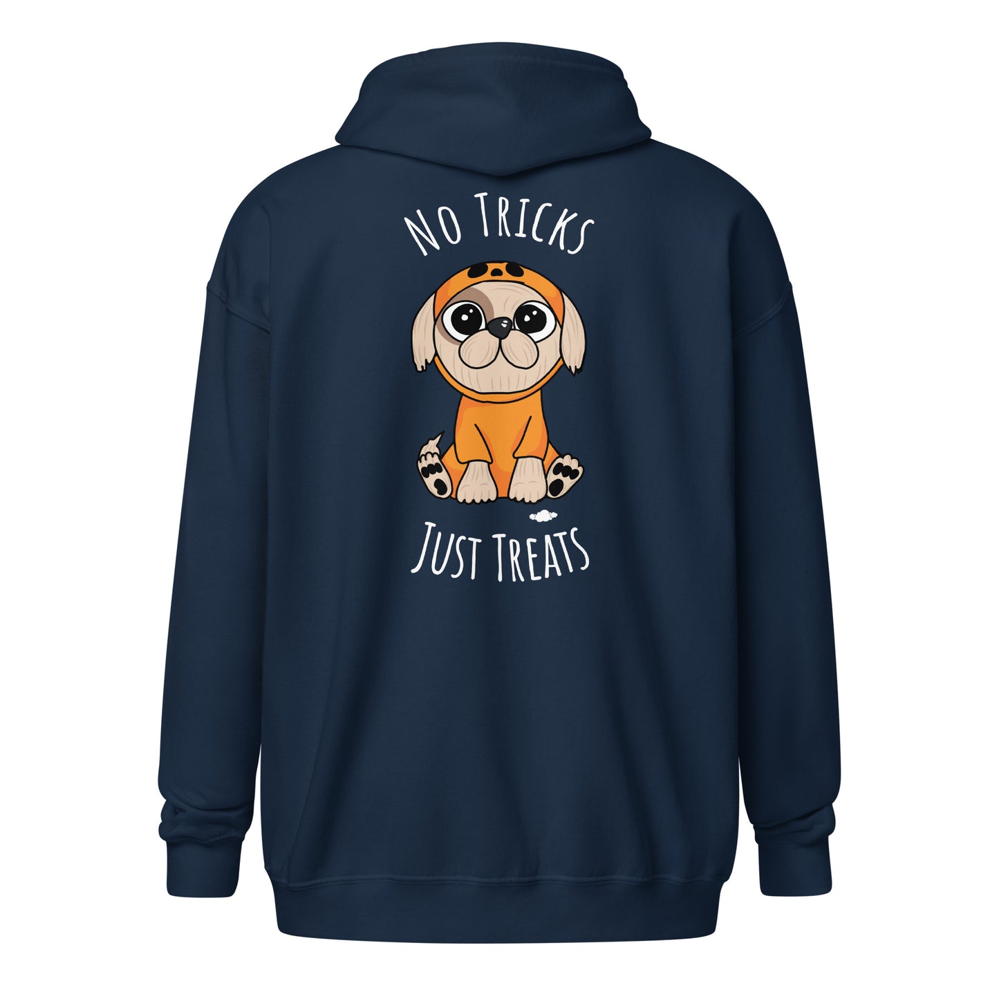 No Tricks Just Treats Pumpkin Dog Unisex heavy blend zip hoodie - Supporting Camp Kostopolus