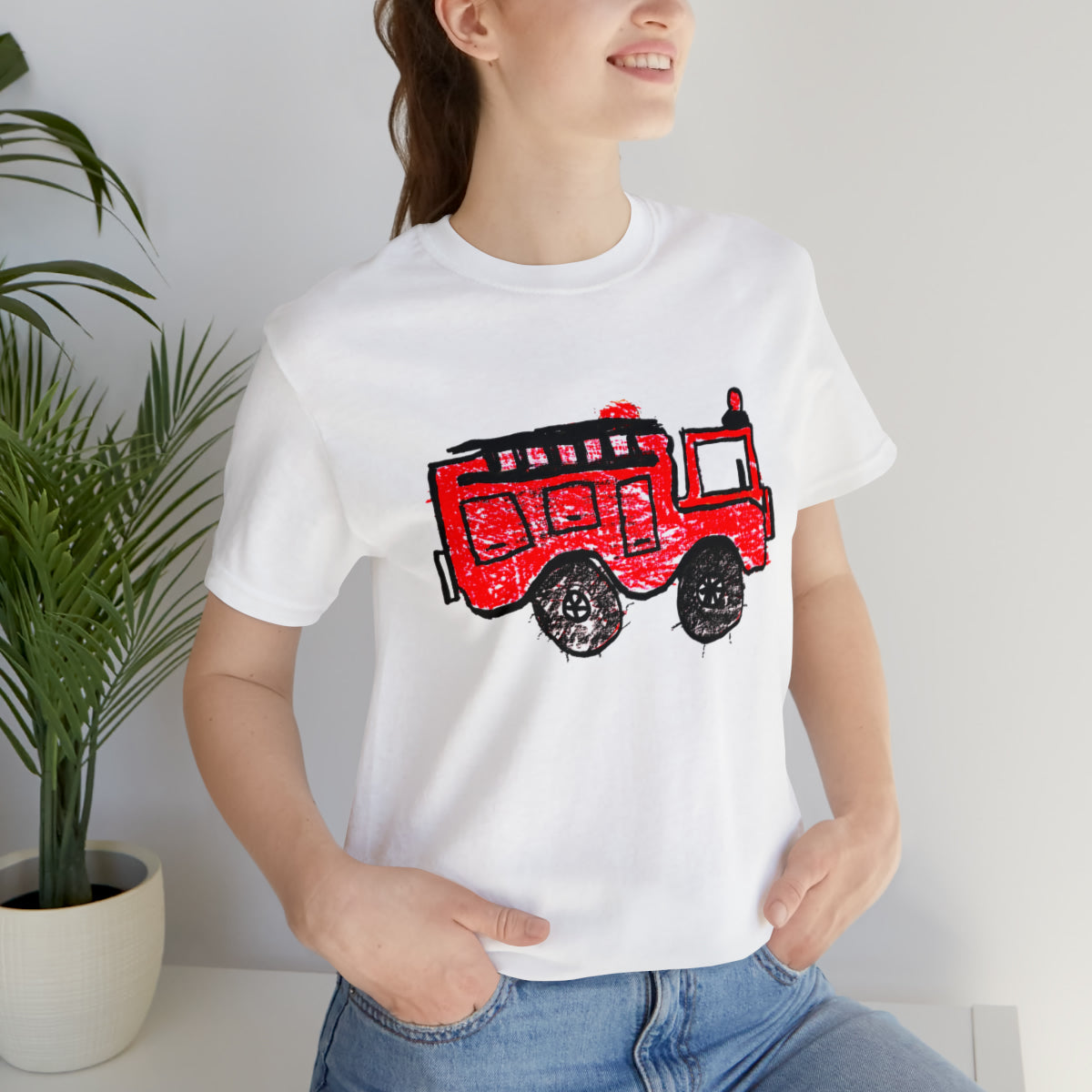 Fire Truck Unisex Jersey Short Sleeve Tee