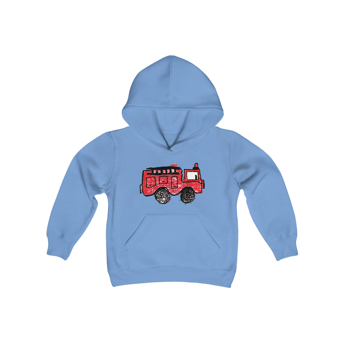 Fire Truck Youth Heavy Blend Hooded Sweatshirt