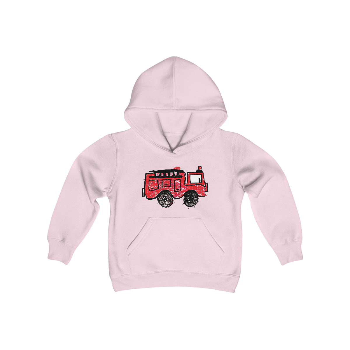 Fire Truck Youth Heavy Blend Hooded Sweatshirt