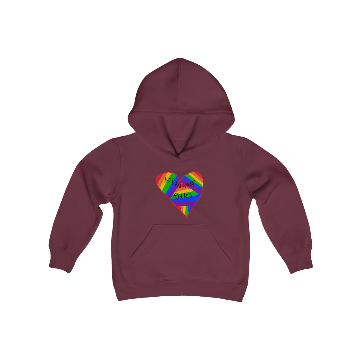 Kindness Rules Youth Heavy Blend Hooded Sweatshirt