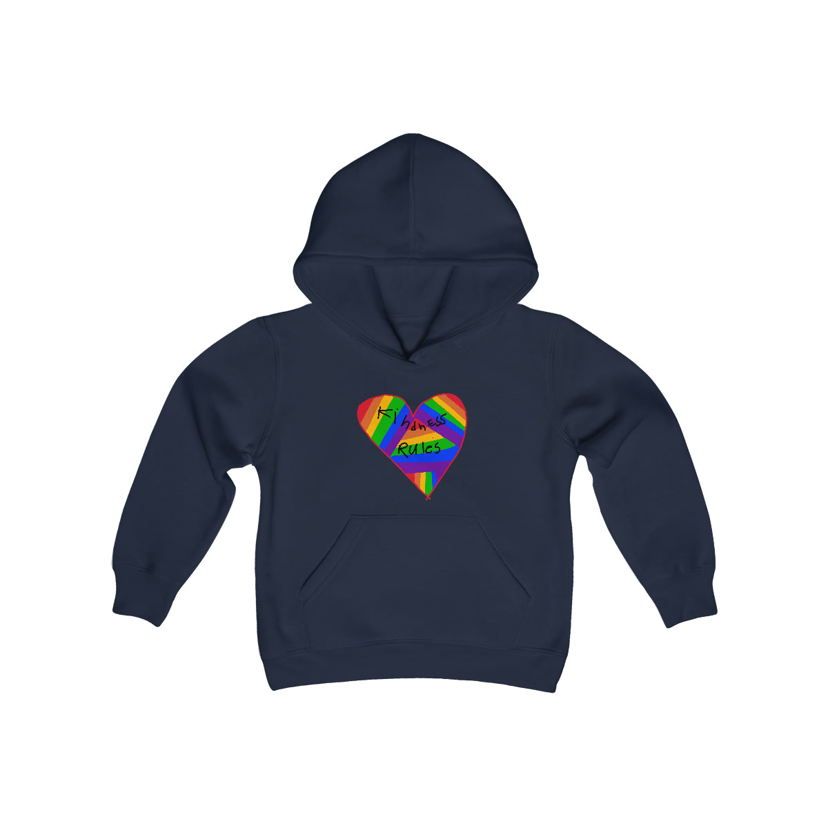 Kindness Rules Youth Heavy Blend Hooded Sweatshirt