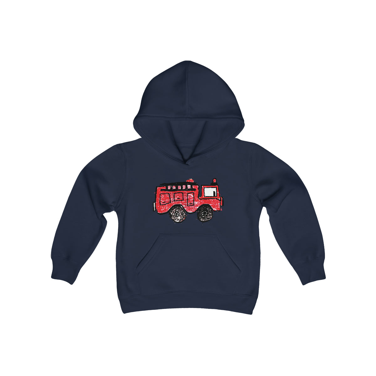 Fire Truck Youth Heavy Blend Hooded Sweatshirt