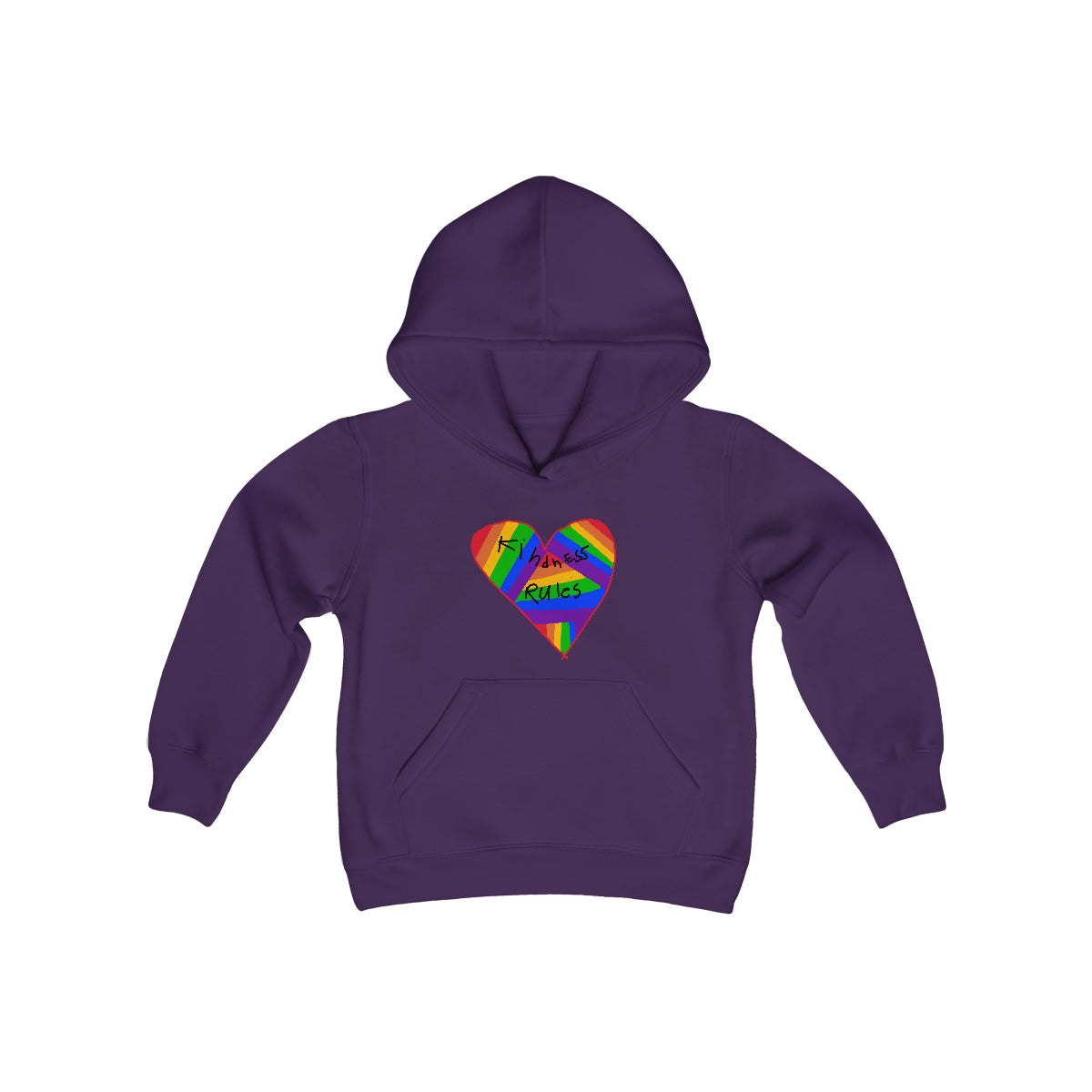 Kindness Rules Youth Heavy Blend Hooded Sweatshirt