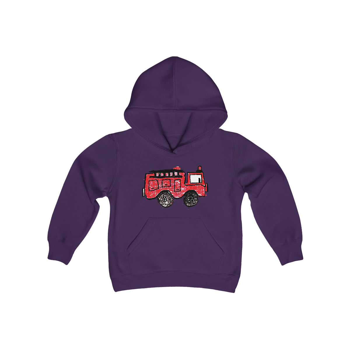 Fire Truck Youth Heavy Blend Hooded Sweatshirt