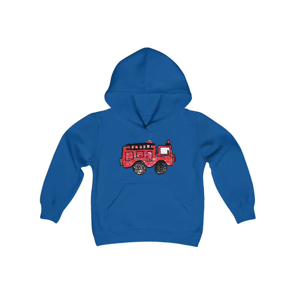 Fire Truck Youth Heavy Blend Hooded Sweatshirt