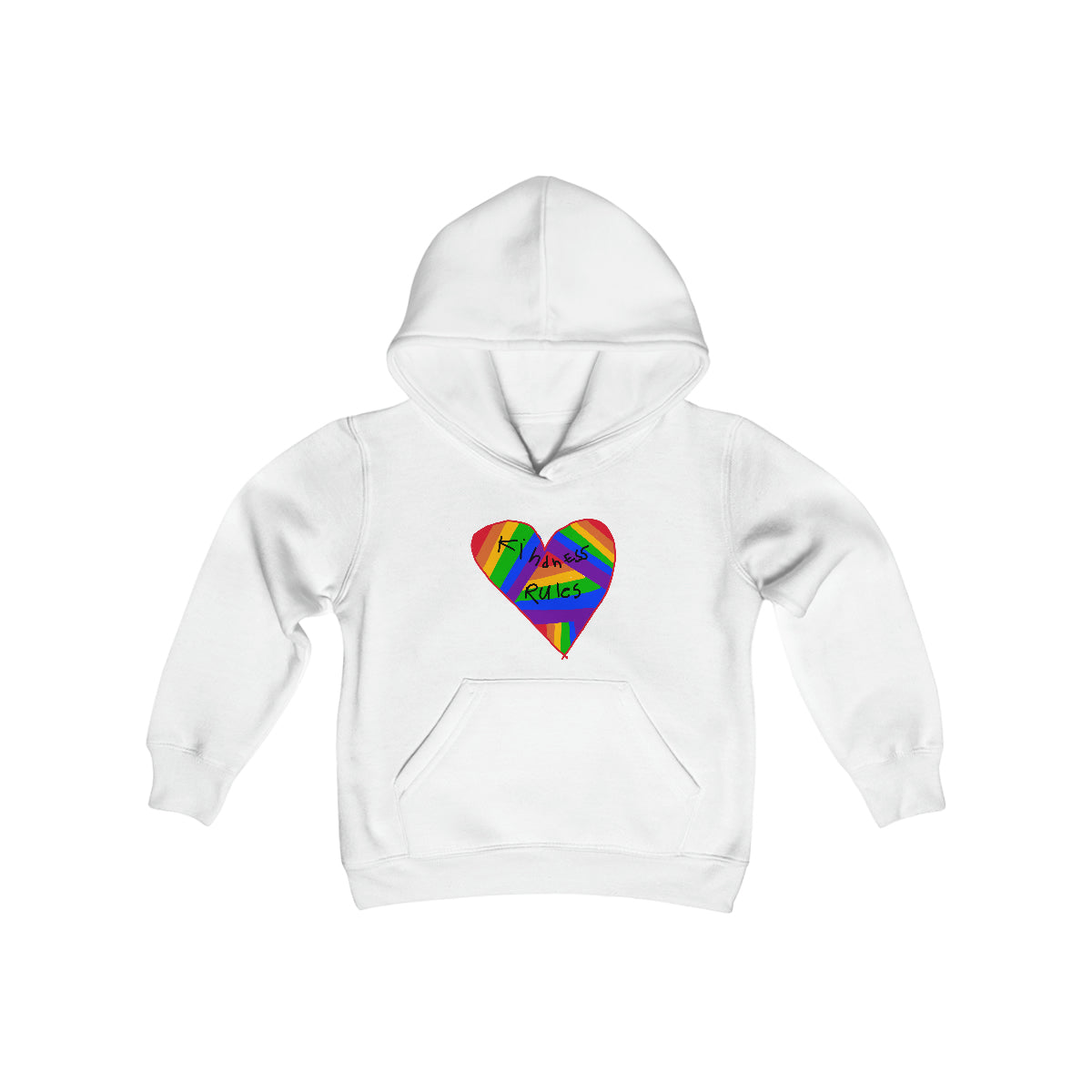 Kindness Rules Youth Heavy Blend Hooded Sweatshirt