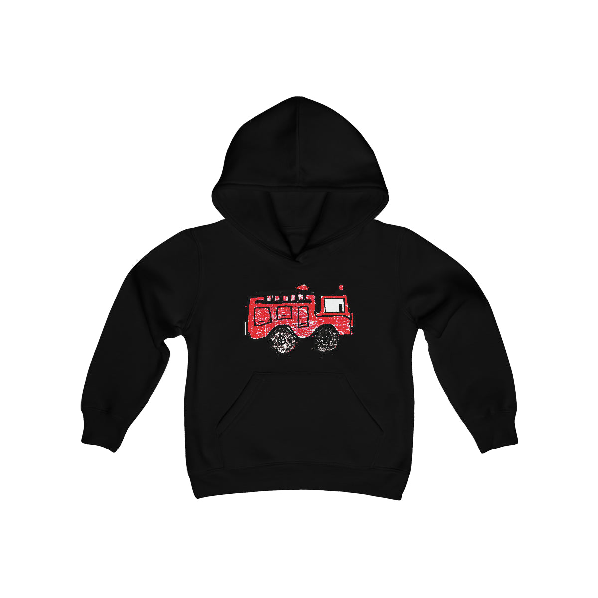 Fire Truck Youth Heavy Blend Hooded Sweatshirt