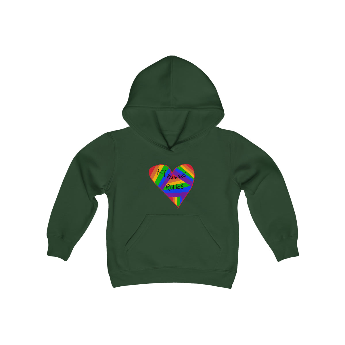 Kindness Rules Youth Heavy Blend Hooded Sweatshirt