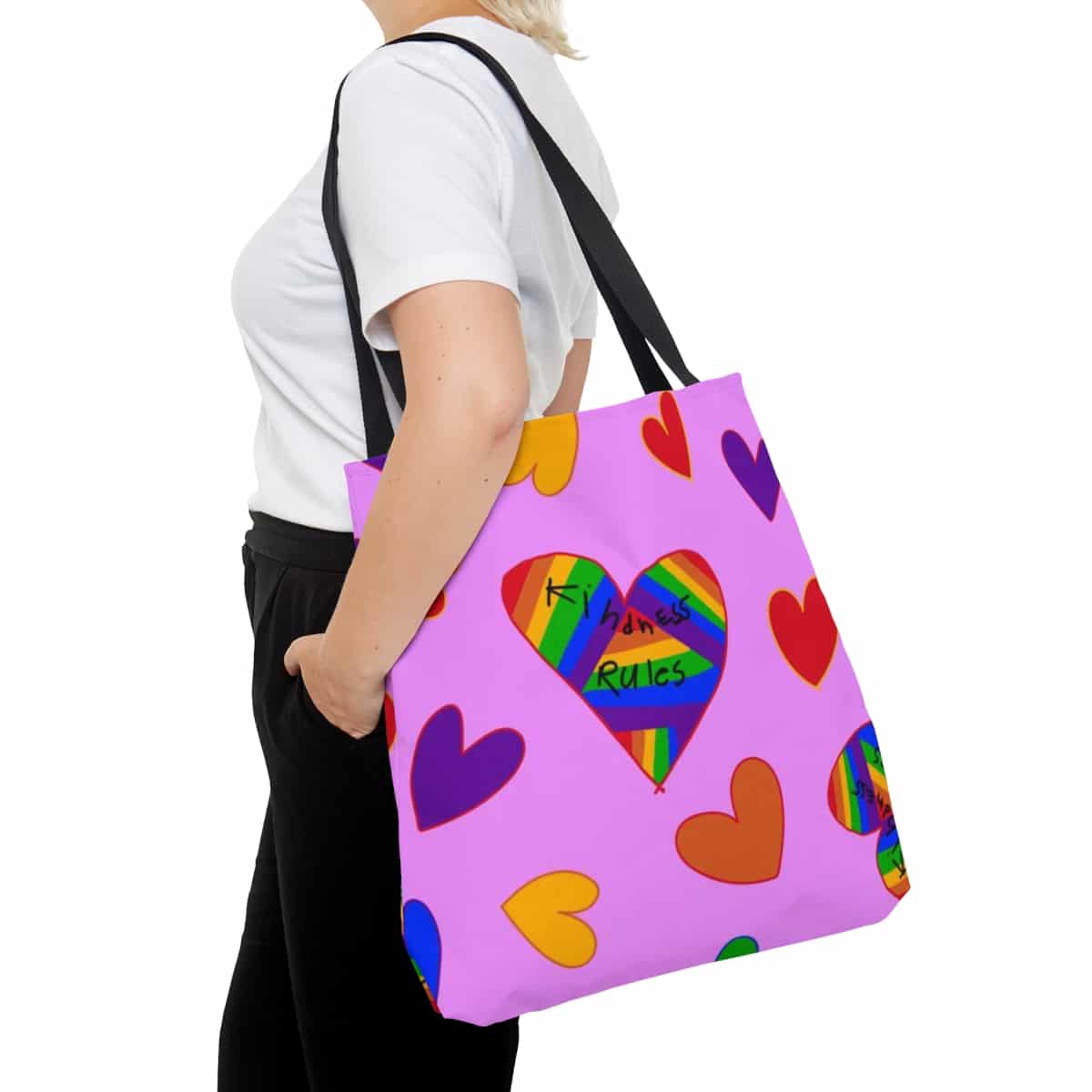 Kindness Rules Hearts Tote Bag
