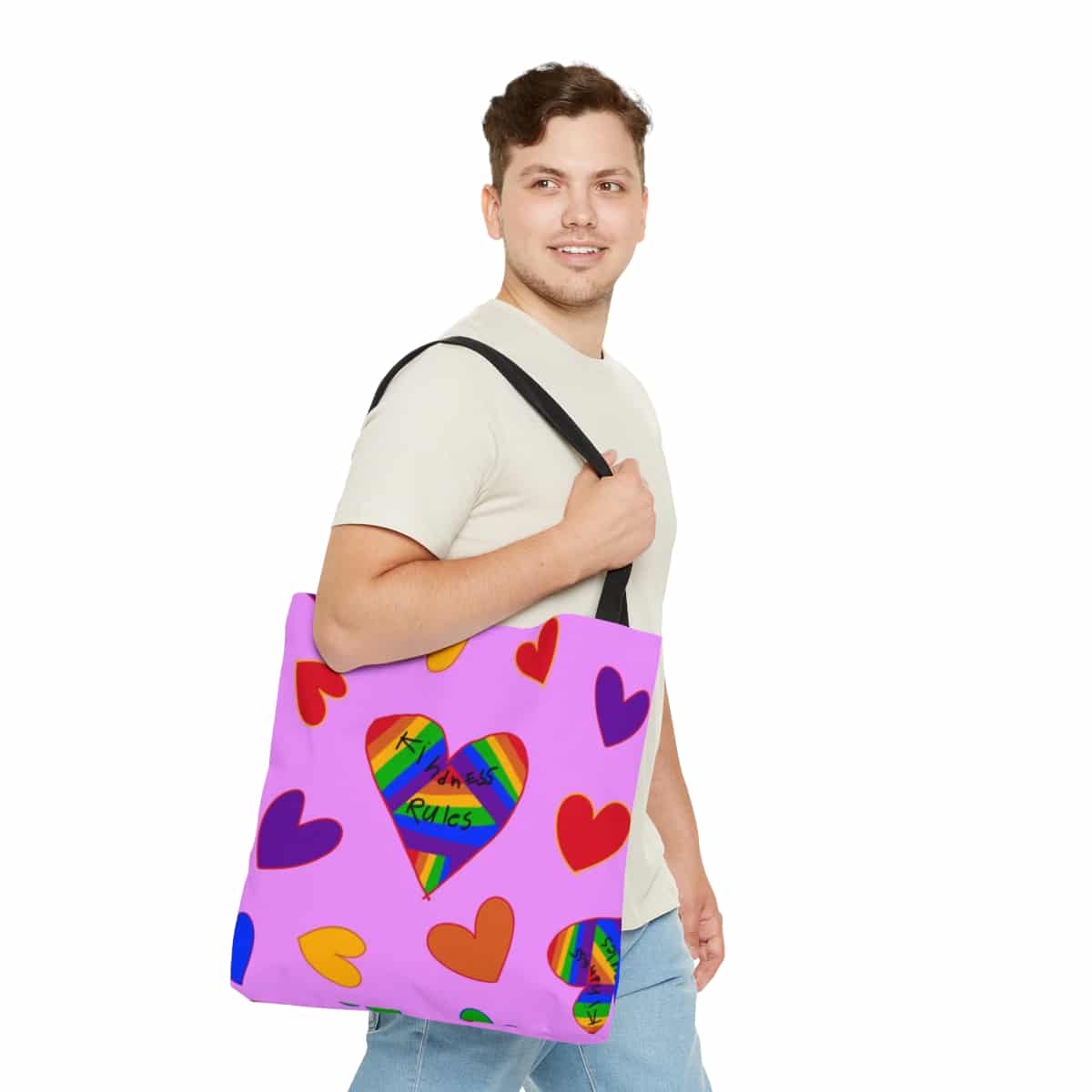 Kindness Rules Hearts Tote Bag
