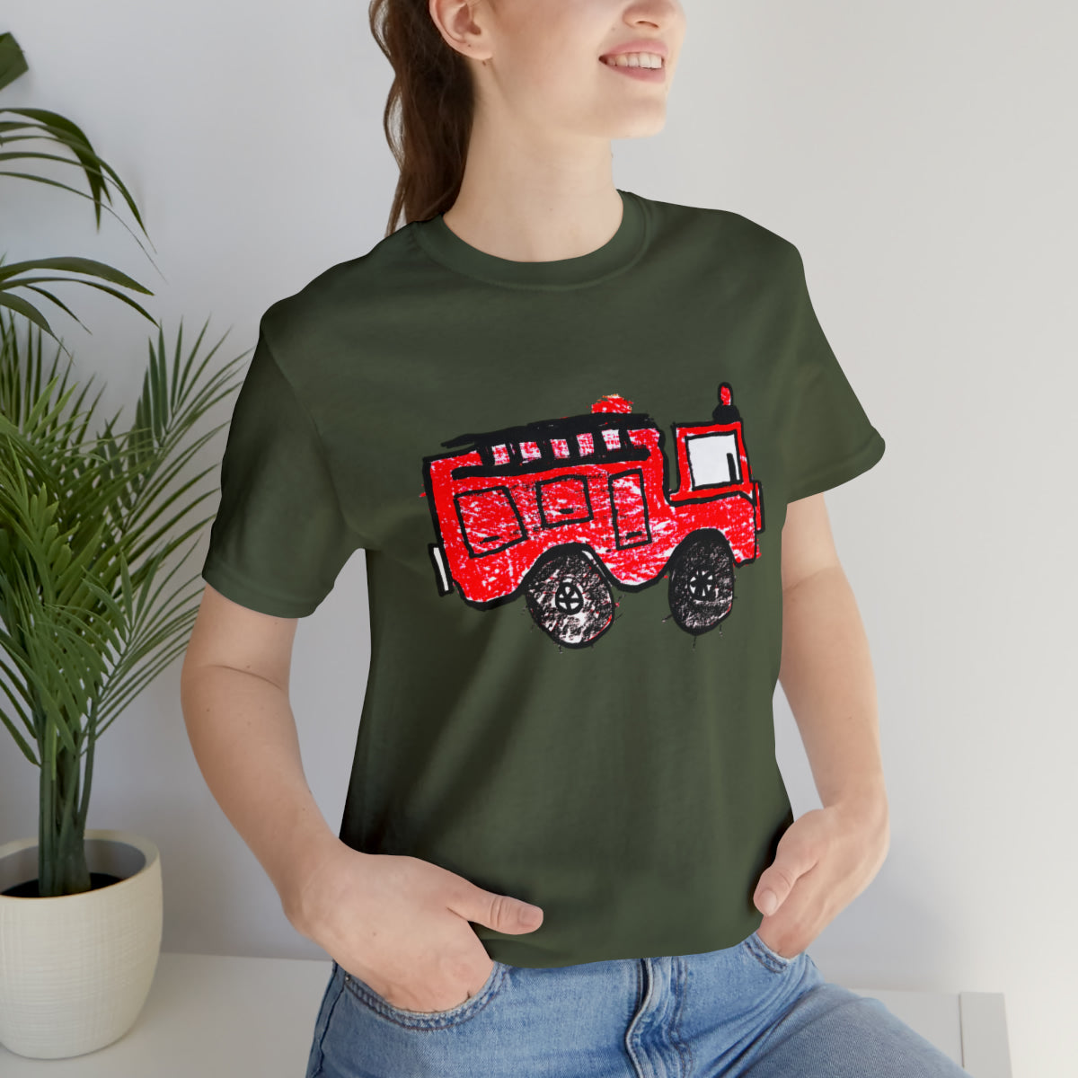 Fire Truck Unisex Jersey Short Sleeve Tee