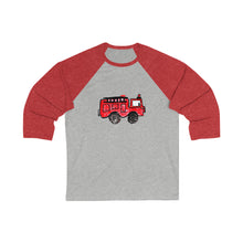 Fire Truck Adult Baseball Tee