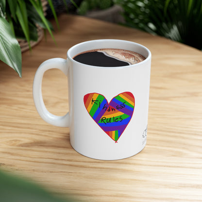 Kindness Rules Coffee Mug - Ruby's Rainbow