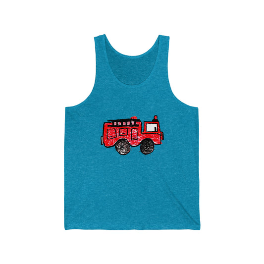 Fire Truck Unisex Jersey Tank