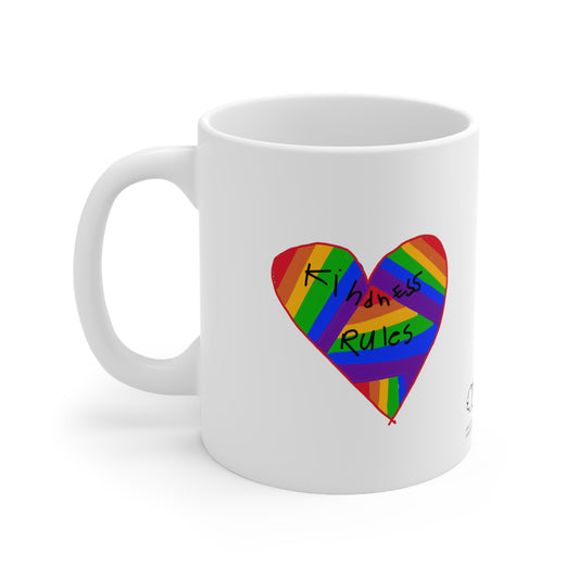 Kindness Rules Coffee Mug - Ruby's Rainbow