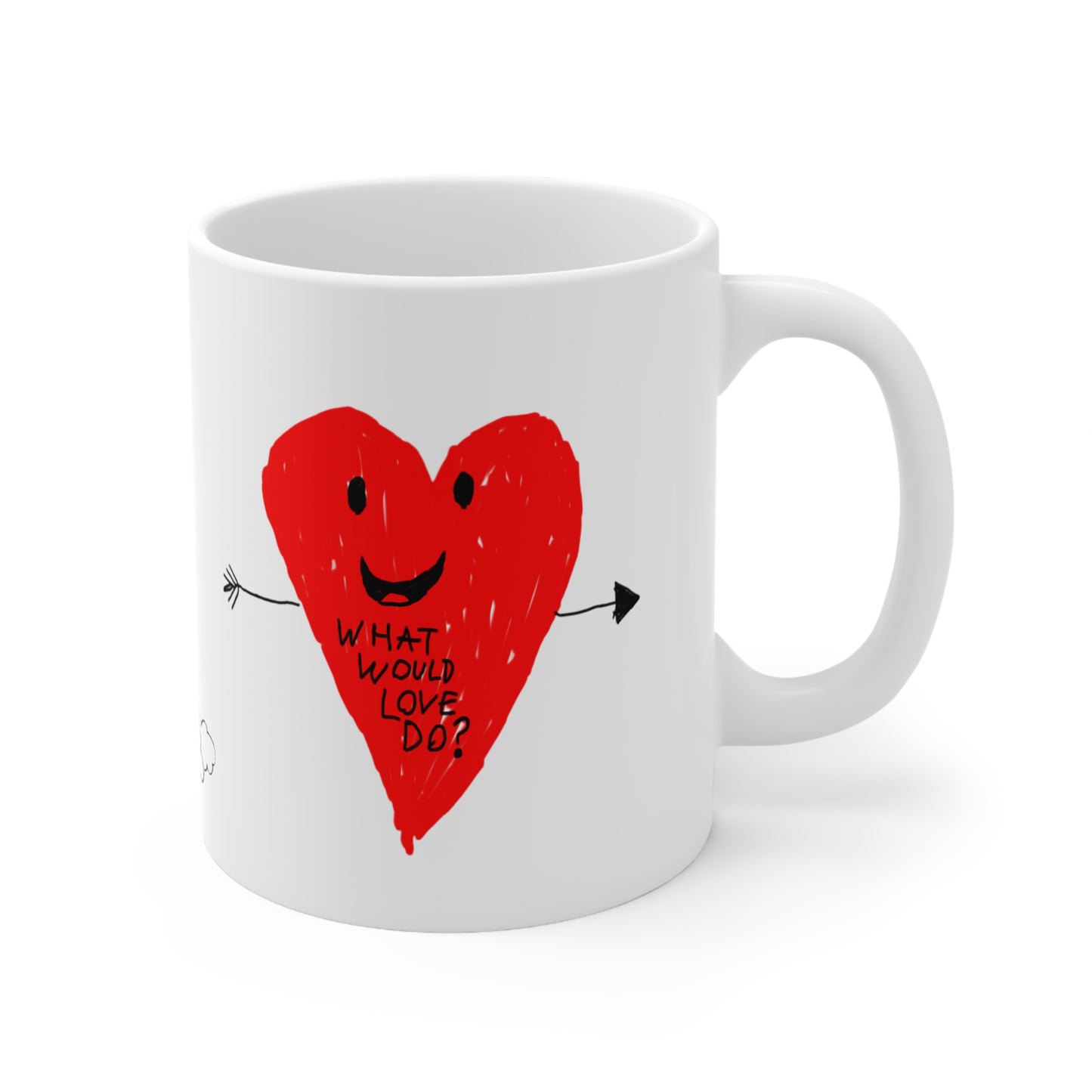 What Would Love Do? Heart Smiley Face Coffee Mug