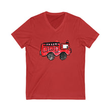 Fire Truck Adult V-Neck Tee