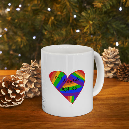 Kindness Rules Coffee Mug - Ruby's Rainbow