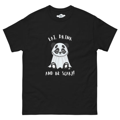 Eat, Drink, and Be Scary Ghost Panda Unisex classic tee - Supporting Camp Kostopolus