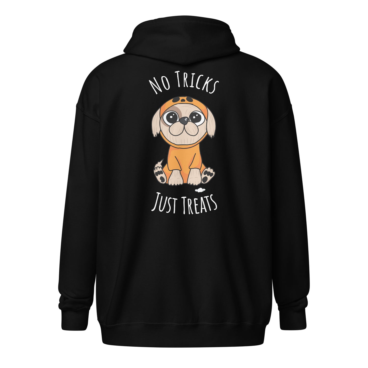 No Tricks Just Treats Pumpkin Dog Unisex heavy blend zip hoodie - Supporting Camp Kostopolus