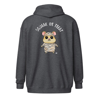 Squeak or Treat Mummy Mouse Unisex heavy blend zip hoodie - Supporting Camp Kostopolus