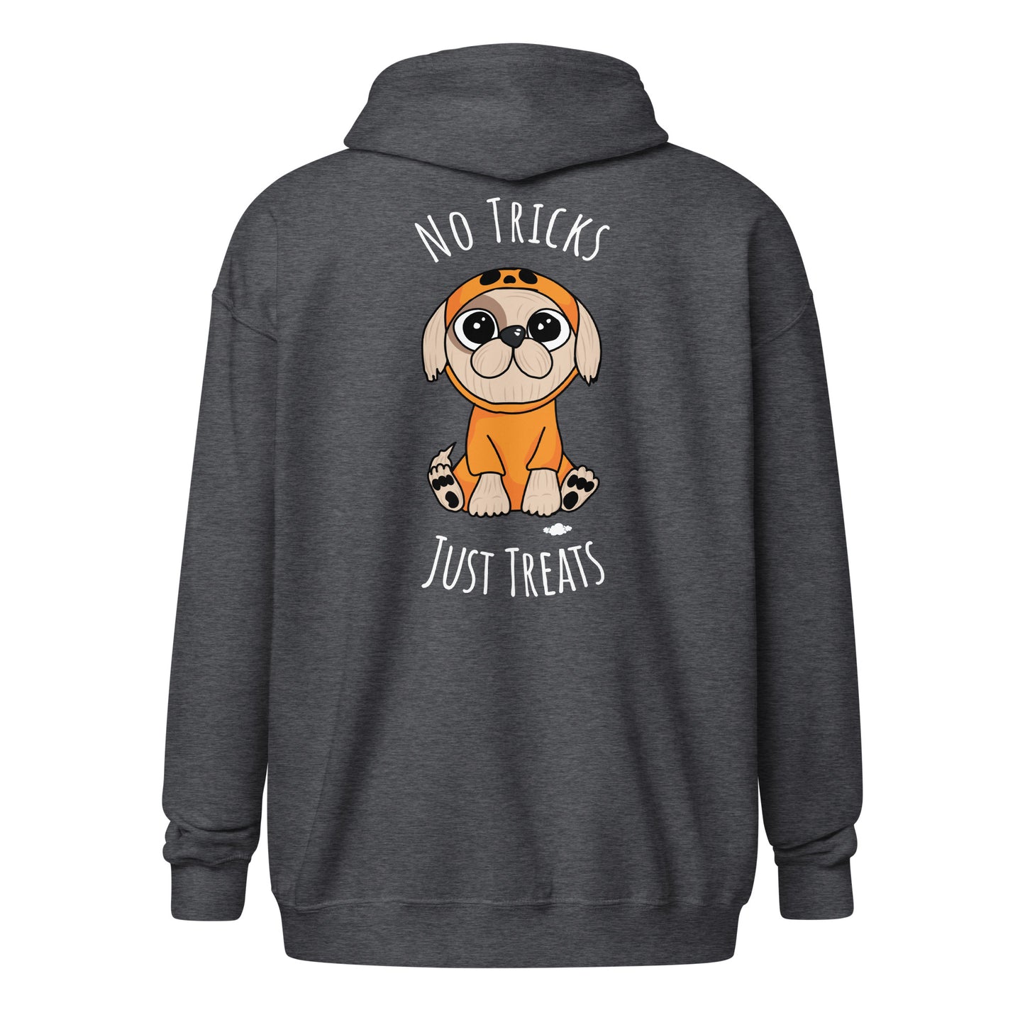 No Tricks Just Treats Pumpkin Dog Unisex heavy blend zip hoodie - Supporting Camp Kostopolus