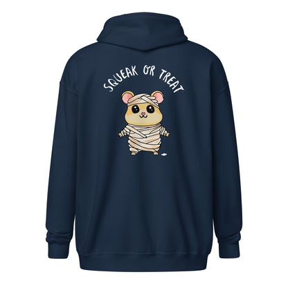 Squeak or Treat Mummy Mouse Unisex heavy blend zip hoodie - Supporting Camp Kostopolus