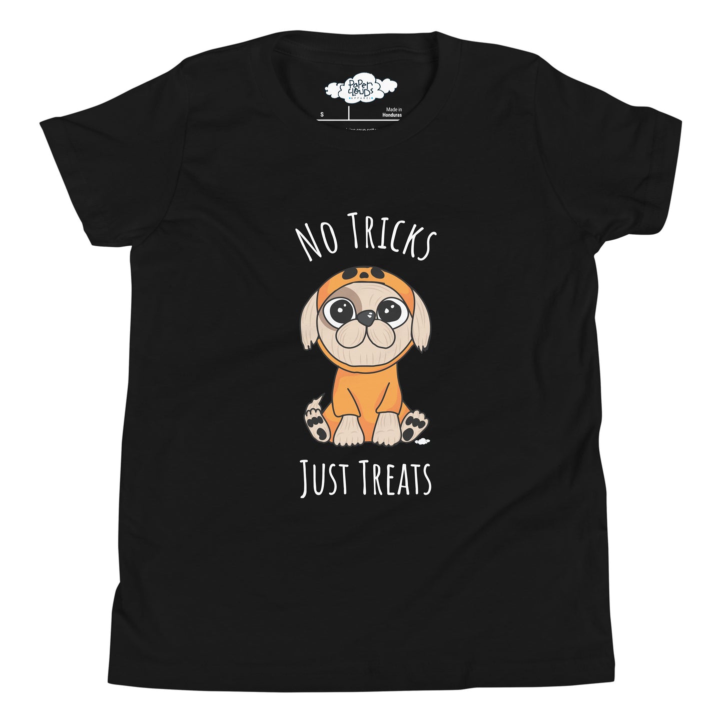 No Tricks Just Treats Pumpkin Dog Youth Short Sleeve T-Shirt - Supporting Camp Kostopolus