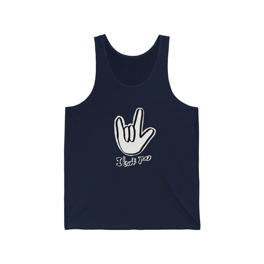 I Love You ASL Unisex Jersey Tank