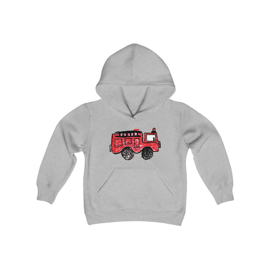 Fire Truck Youth Heavy Blend Hooded Sweatshirt