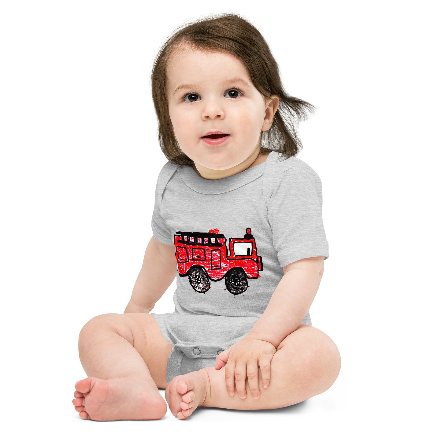 Fire Truck Baby short sleeve one piece