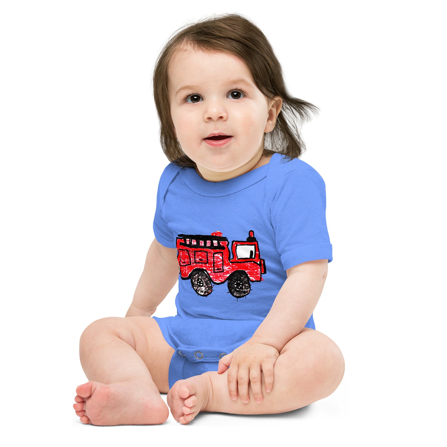 Fire Truck Baby short sleeve one piece