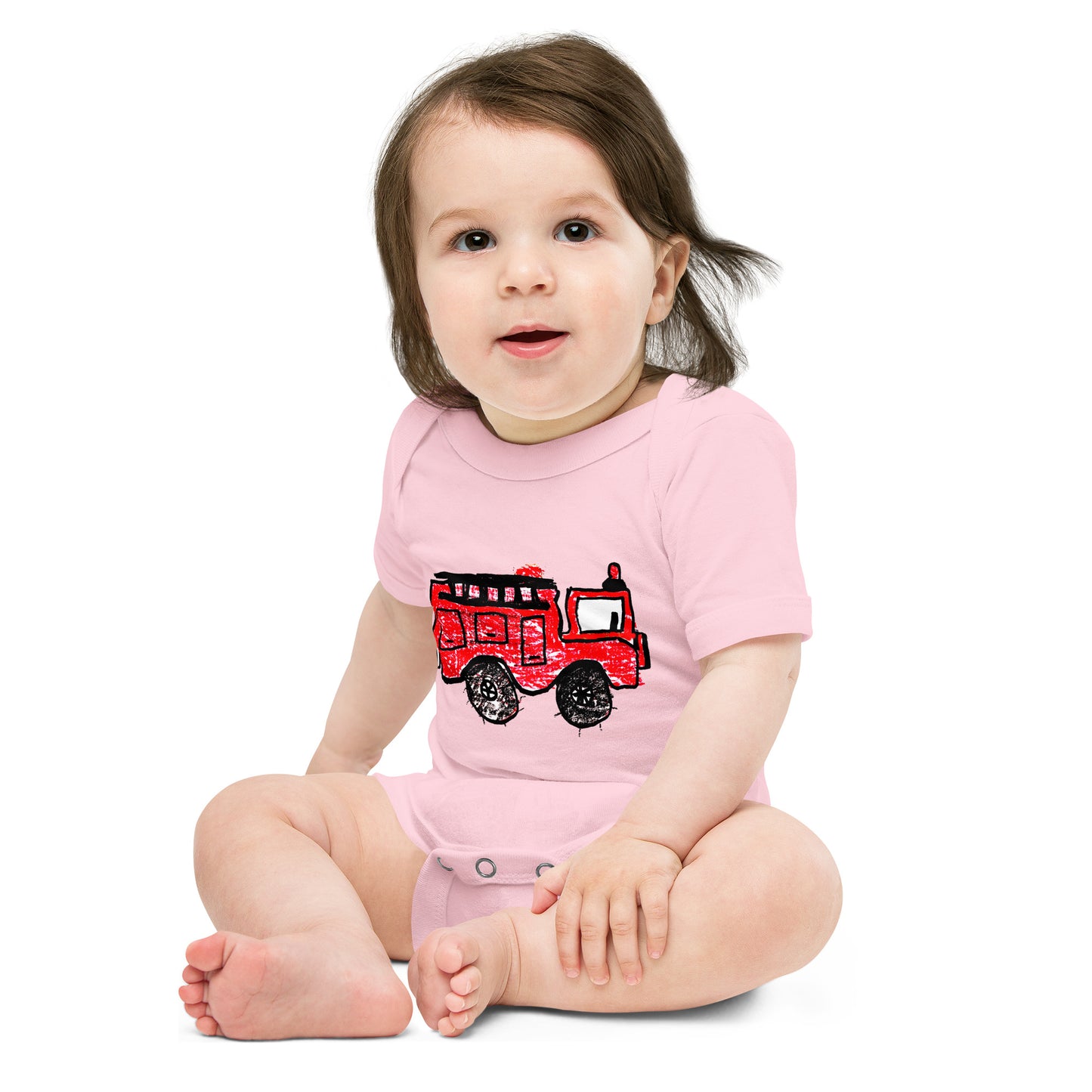 Fire Truck Baby short sleeve one piece