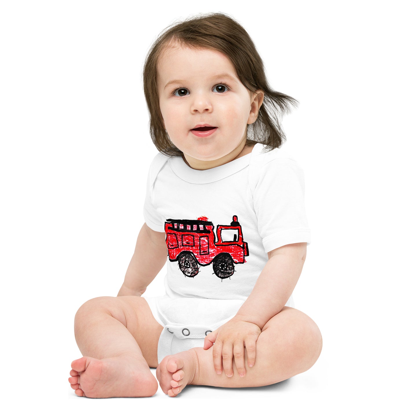 Fire Truck Baby short sleeve one piece