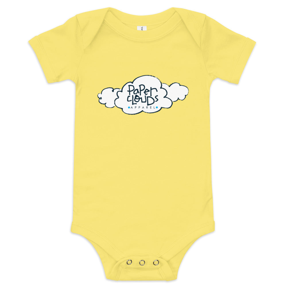 Paper Clouds Apparel Logo Baby short sleeve one piece