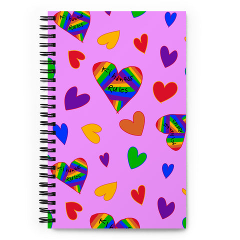 Kindness Rules Hearts Spiral Notebook